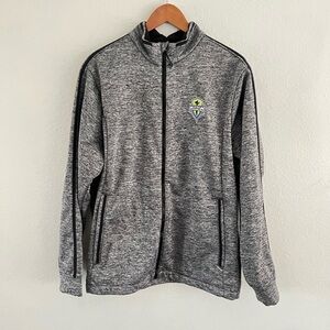 Seattle Sounders Men’s Zip Up Heather Gray Jacket- L
